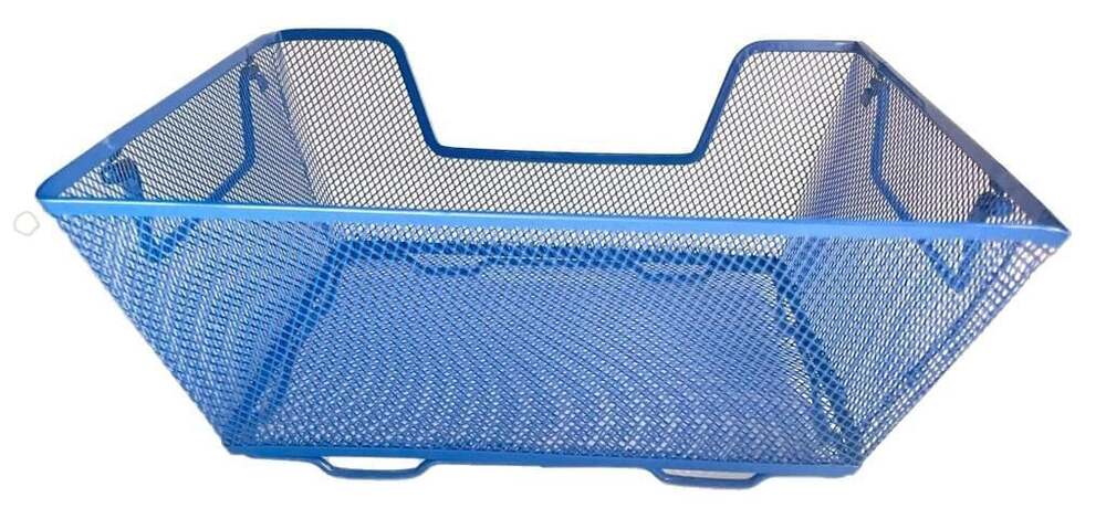LockerMate Compact Locker Bin Blue Metal Mesh Storage Organizer